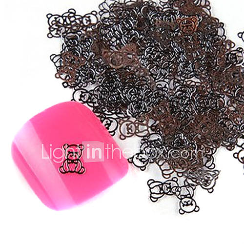 20PCS Cute Alloy Bear Nail Art Decorations No.43 44 (Assorted Colors)