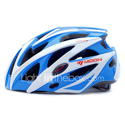 MOON Cycling Blue and White PC/EPS 21 Vents Protective Ride Helmet