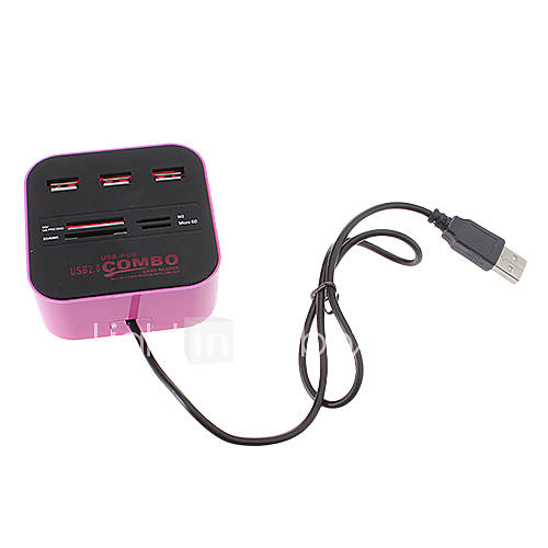 All in One USB 2.0 Memory Card Reader (Black/Purple)