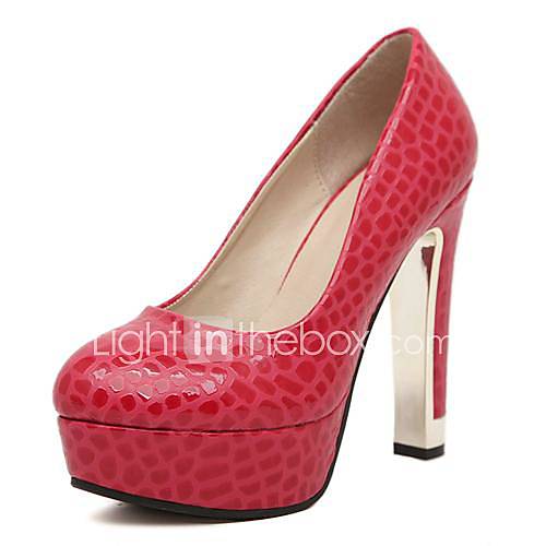Faux Leather Womens Chunky Heel Platform Pumps Heels Shoes (More Colors)