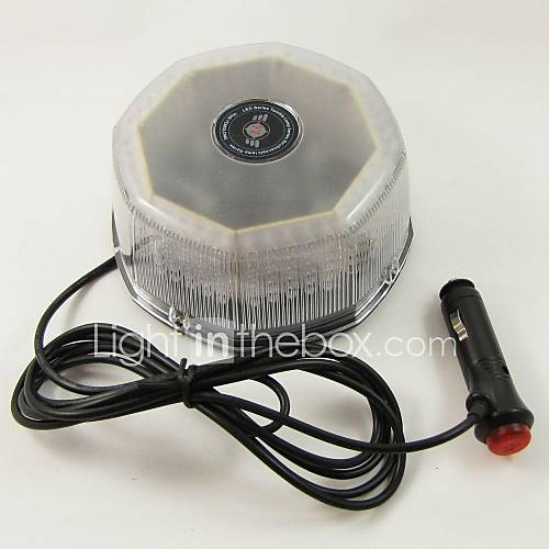 240 LED Blue Octagonal Roof Flash Warning Strobe Emergency Light with Cigarette Lighter Plug Switch