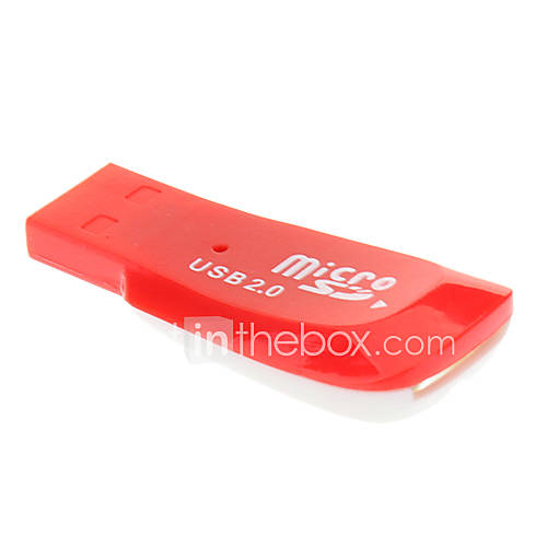 USB 2.0 Micro SD Memory Card Reader (Red)