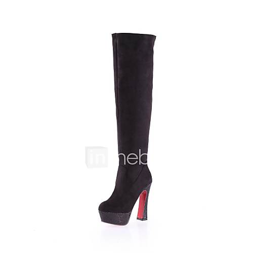 Suede Faux Leather Womens High heel Fashion Sexy Above the knee Boots (More Colors)