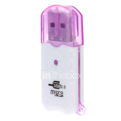 USB 2.0 Micro SD Memory Card Reader (Purple/Green)