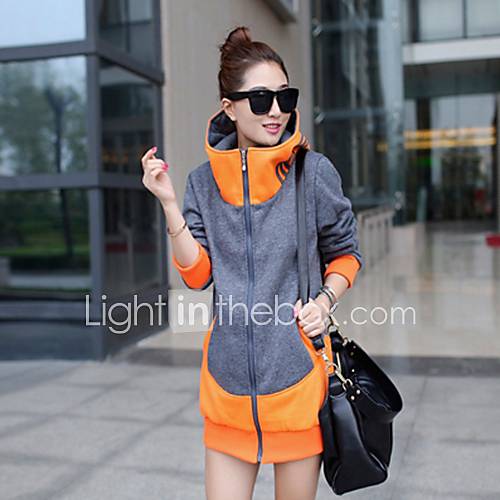 Womens Spring Contrast Color Hoodie