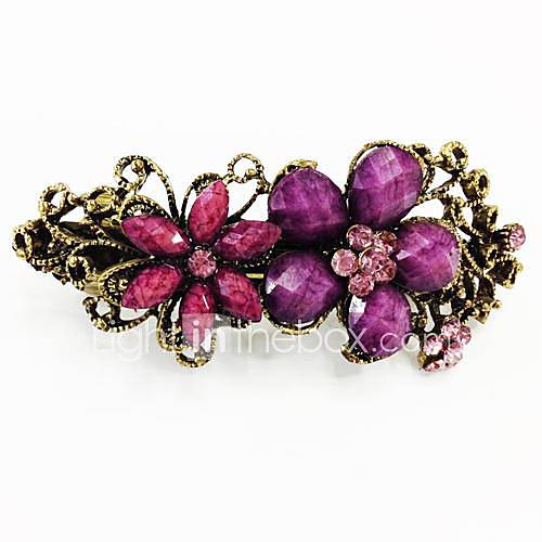 Fashion Bling Shinning Diamond Purple Flower for Women Hairpin Jewelry Accessories