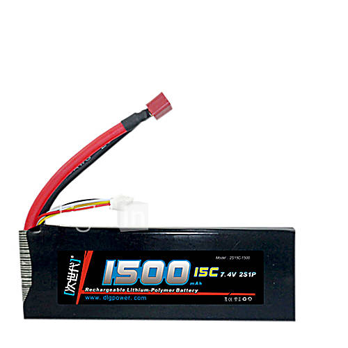 DLG 7.4V 1500mAh Li Po Battery(T Plug)