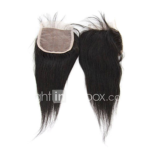 20 Brazilian Hair Silky Straight Lace Top Closure(44) Natural Color