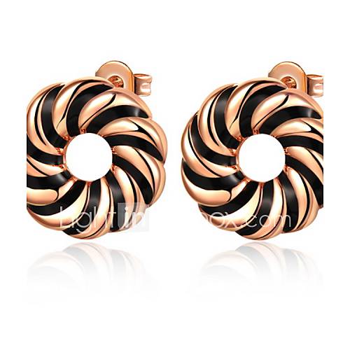 Stylish Gold Or Silver Plated Ring Shape Womens Earrings(More Colors)