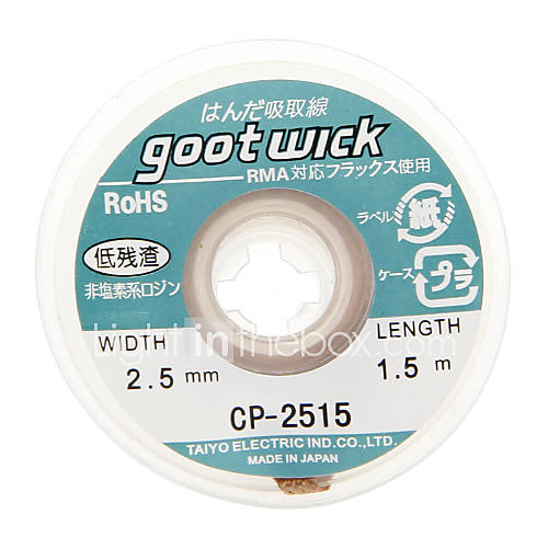 GOOT 2515 2.5mm Width 1.5m Length Solder Wick