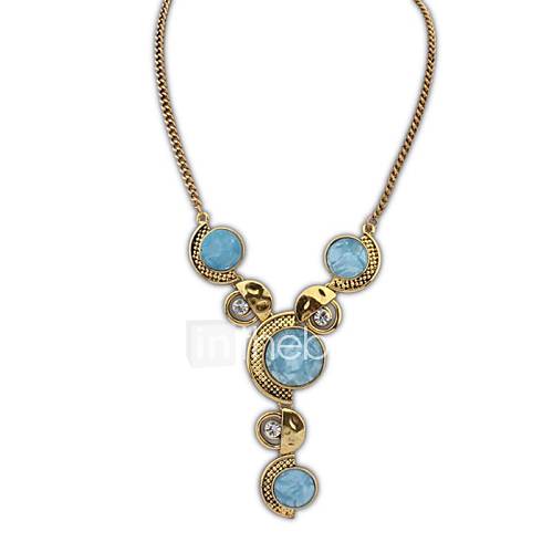 European Vintage Style (Circles) Plated Alloy Beaded Statement Necklace (More Color) (1 pc)