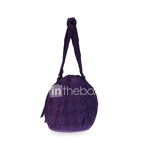 Outdoor Plaid Nylon Shoulder Bag   Purple