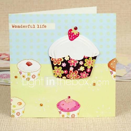 Cake Design Square Side Fold Greeting Card