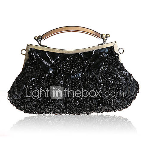 BPRX New WomenS Retro Handmade Traditional Exquisite Beaded Evening Bag (Black)