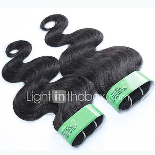 20 Inch 4Pcs Color 1B Grade 5A Peruvian Virgin Body Wave Human Hair Extension