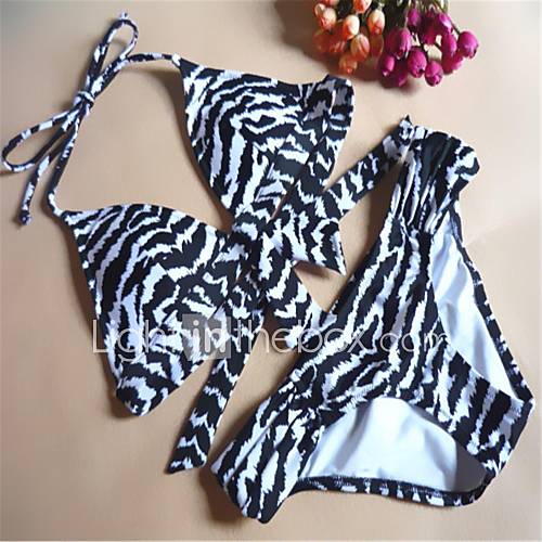 Womens Sexy Zebra Push Up Bikini