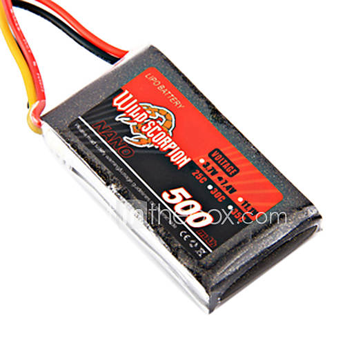 Wild Scorpion 7.4V 500mAh 25C Li po Battery(T Plug)