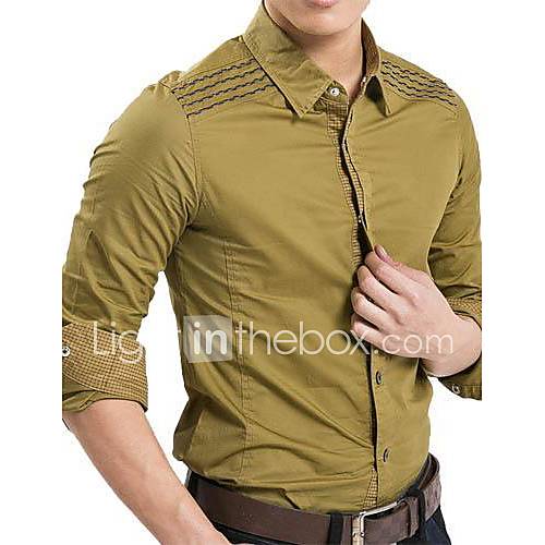 Mens Fashion Simple Long Sleeve Shirt