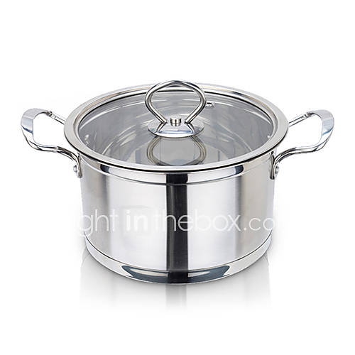 4 QT Stainless steel Soup Pot with Glass Cover, Dia 18cm x H12cm