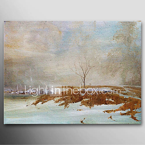 Hand Painted Oil Painting Abstract Wildlife in Winter with Stretched Frame Ready to Hang