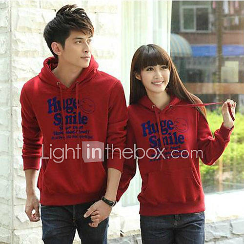 Aiyifang Casual Long Sleeve Hoodie Lovers Sweater(Wine)