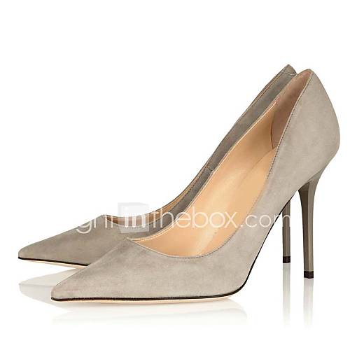 Suede Womens Stiletto Heel Pointed Toe Pumps/Heels Shoes