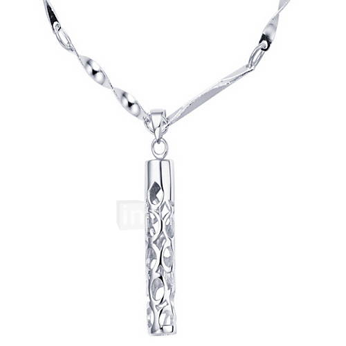 Elegant Strip Shape Womens Slivery Alloy Necklace With Rhestone(1 Pc)