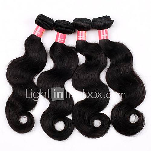 20 22 Inch Great 5A Brazilian Virgin Human Hair Nature Black Color Body Wave Hair Extensions