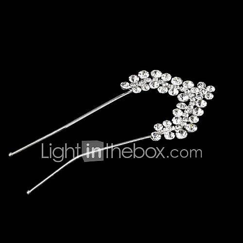 Beautiful Alloy U Shape Womens Wedding/Party Hairpins With Rhinestone