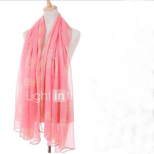 Womens Skull Long Chiffon Scarf