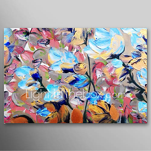 Hand Painted Oil Painting Abstract Knife Painted Leaves with Stretched Frame Ready to Hang