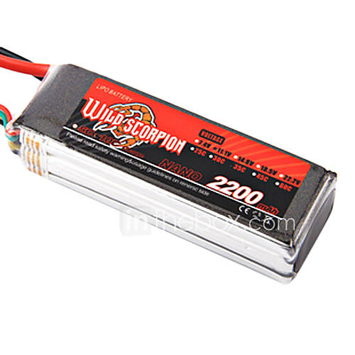 Wild Scorpion 7.4V 2200mAh 60C Li po Battery(T Plug)