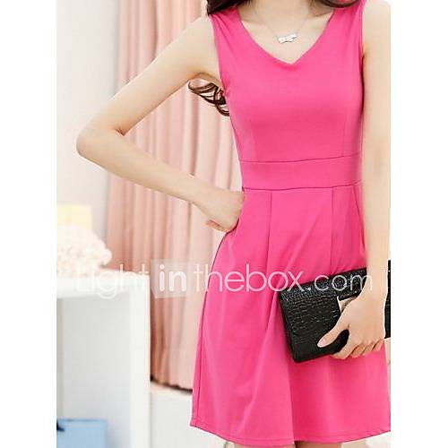 CoolCube Womens Sweet V Neck A line Sleeveless Sheath Dress