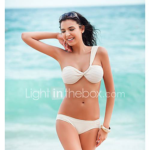 Womens Straped Solid Color Bikini