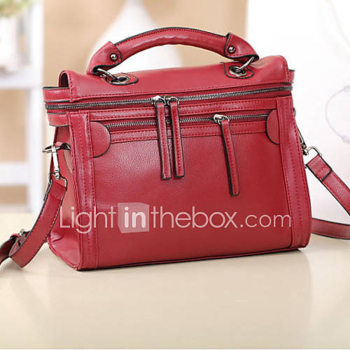 POLO Womens Simple Matte Genuine Leather Stitching Bag(Screen Color)