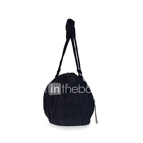 Outdoor Plaid Nylon Shoulder Bag   Black