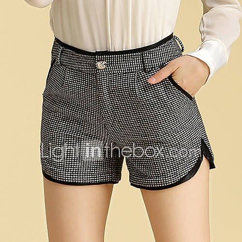 Newcomerland Waist Korean Thin Woolen Shorts(Black)