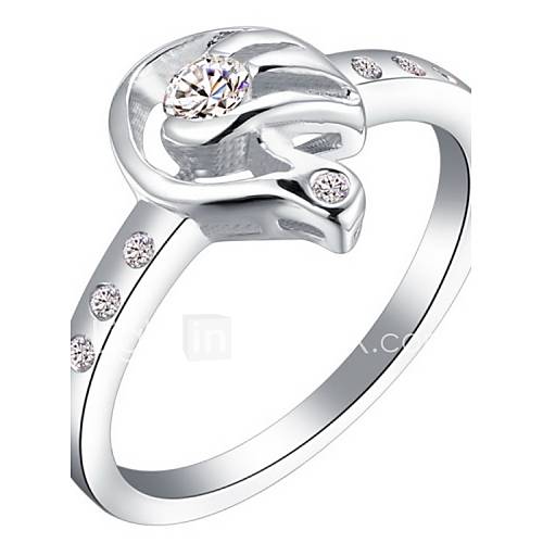 Stylish Sliver With Cubic Zirconia Bird Womens Ring(1 Pc)