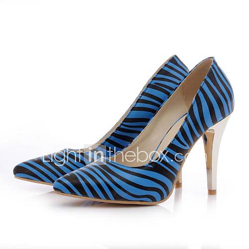 Faux Leather Womens Pointed Toe High Heel Zebra Prints Pumps More Colors