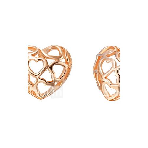 Simple Gold Or Silver Plated Heart Hollow Out Womens Earrings(More Colors)