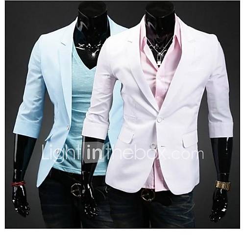 Mens Spring New Fashion Slim Half Sleeve Blazer Jacket