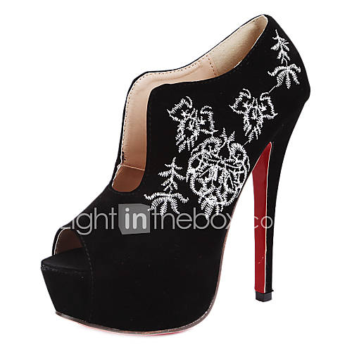 Suede Womens Stiletto Heel Platform Pumps/Heels Shoes