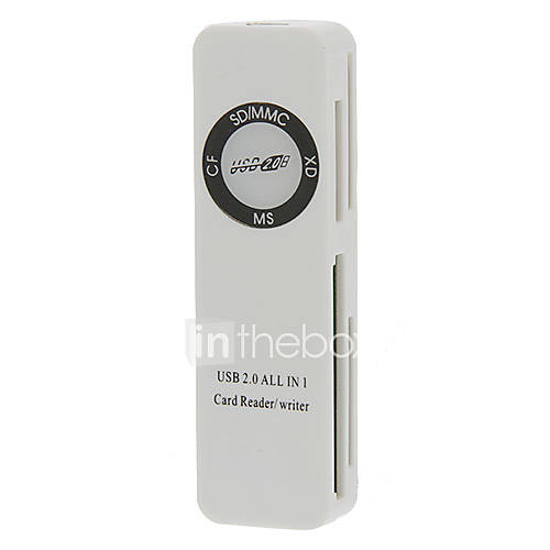 All in 1 USB 2.0 Memory Card Reader (White)