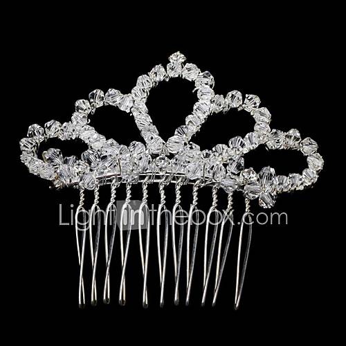 Alloy Womens Wedding Hair Comb With Crystal
