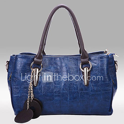 POLO Womens Genuine Leather Crocodile Pattern Bag(Royal Blue,Cream,Brown)