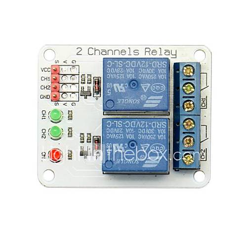 2 Channel 12V Relay Module Extension Board for Arduino (Works with Official Arduino Boards)