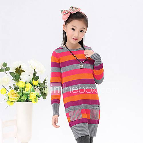 Girls Multi Color Stripes Lovely Cotton Sweaters