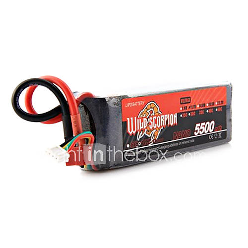 Wild Scorpion 14.8V 4S 5500mAh 30C Li Po Battery(T Plug)