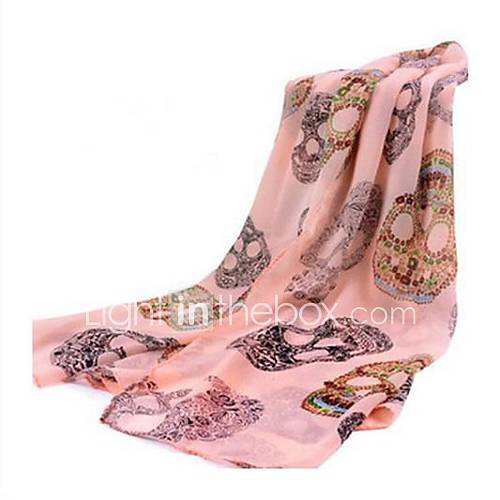 Womens New Skull Beach Long Chiffon Scarf