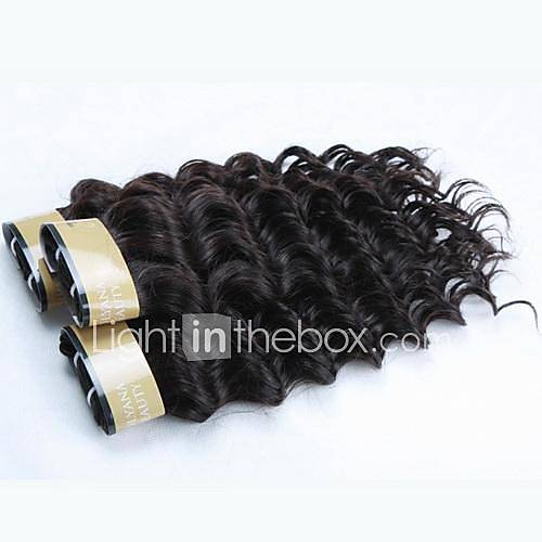 16 16 18 18 Color 1B Grade 4A Peruvian Virgin Deep Wave Human Hair Extension